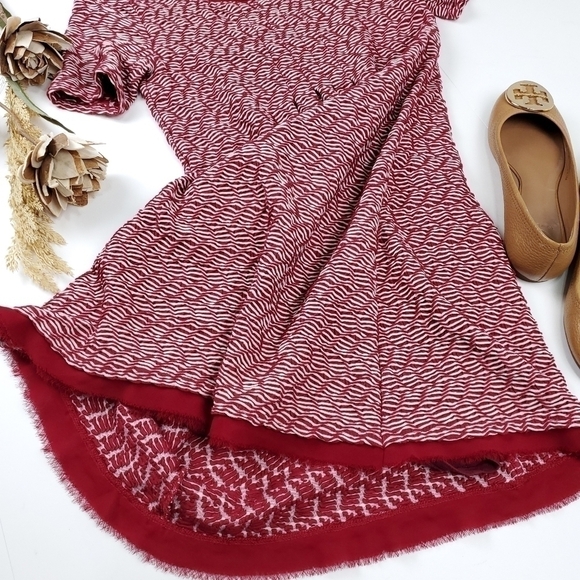 Anthropologie Maeve Red Thick Knit Weave Dress XSP - Picture 14 of 16